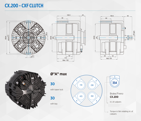 CX200 corrugou peças sobresselentes que da máquina Tention controla o freio de disco pneumático da embreagem